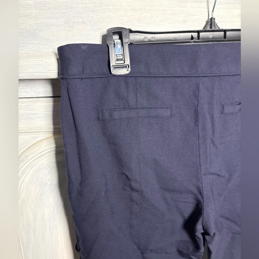 Tory Burch Navy Vania Wool Side Zip Slim Dress Pants Office Quiet Luxury Classic